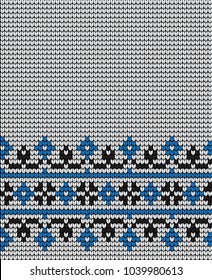 Vector seamless knitted geometrical pattern