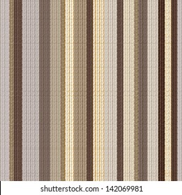 Vector Seamless Knitted Pattern With Brown Vertical Stripes. 