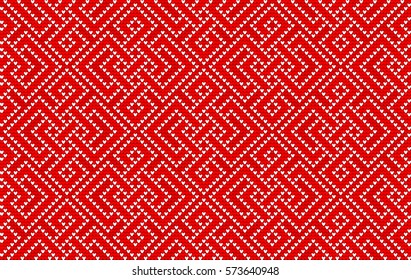 Vector Seamless Knitted Pattern in Eastern Style, Jacquard. Handmade Ethnic Monochrome Ornament for Sweater, Textile, Background, Wallpaper. 