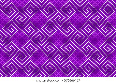 Vector Seamless Knitted Pattern in Eastern Style, Jacquard. Handmade Ethnic Monochrome Ornament for Sweater, Textile, Background, Wallpaper. 