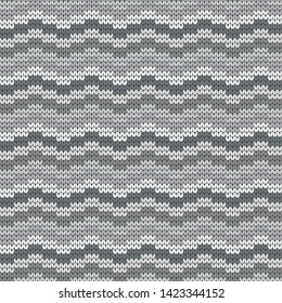 Vector seamless knitted pattern varicolored zigzag