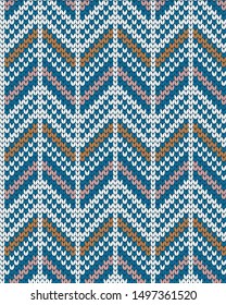 vector seamless knitted pattern zigzag, plaid or sweater design