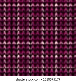 vector seamless knitted textile plaid check