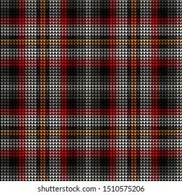 vector seamless knitted textile plaid check
