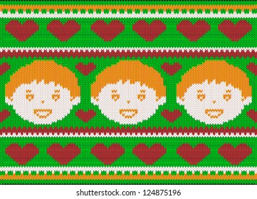 Vector seamless knitted texture