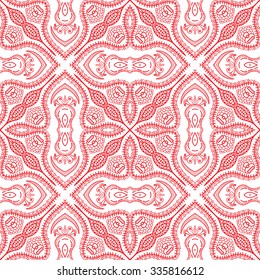 Vector seamless lace pattern, tribal ethnic arabic indian ornament. Abstract geometric background with hand drawn sketchy repeating texture. 