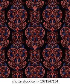 Vector Seamless Lacy Pattern on dark background