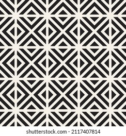 Vector seamless lattice pattern. Repeating geometric triangle elements. Stylish monochrome background design.
