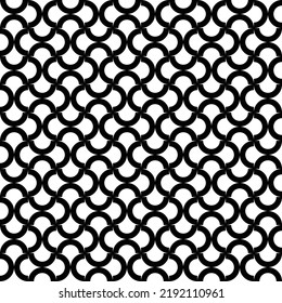 Vector seamless lattice pattern. Repeating geometric rounded elements. Stylish monochrome background design Concentric bold circles Round lines with arcs perfect for fabric print design textile etc