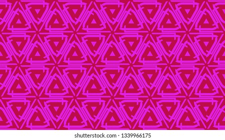 Vector Seamless layout with curved line, illusion triangles. Abstract hipster pattern. For your wallpaper, advert, banner, poster