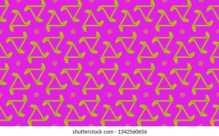 Vector Seamless layout with curved line, illusion triangles. Abstract hipster pattern. For your wallpaper, advert, banner, poster