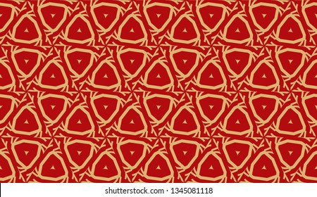 Vector Seamless layout with curved line, illusion triangles. Abstract hipster pattern. For your wallpaper, advert, banner, poster