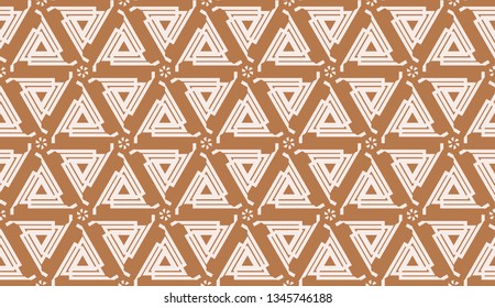 Vector Seamless layout with curved line, illusion triangles. Abstract hipster pattern. For your wallpaper, advert, banner, poster