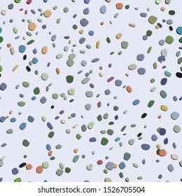Vector seamless layout with unformed shapes. Colorful pebbles with shadow. Pattern for design of fabric, wallpapers. Wallpaper, floor, plaster.