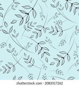 Vector seamless leaf pattern. Abstract print with leaves. Elegant beautiful natural ornament for fabric, packaging and textiles.