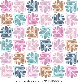 Vector seamless leaf pattern with dots on white background. For printing on packaging, textiles, fabric, paper and other materials.