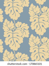 vector seamless leaf pattern. floral stylish background
