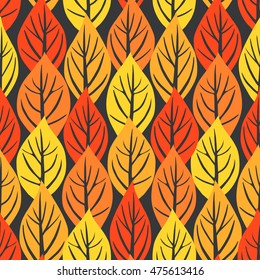 Vector seamless leaf pattern, nature decorative floral background for textile, wallpaper, backdrop.