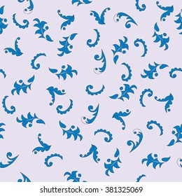 Vector seamless leafy pattern background. 