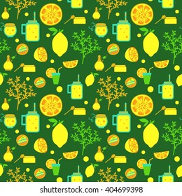 Vector seamless lemon pattern