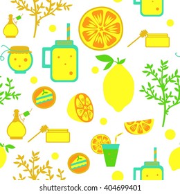 Vector seamless lemon pattern