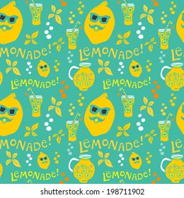 Vector seamless lemonade pattern.