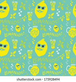 Vector seamless lemonade pattern. Vector abstract lemonade pattern.