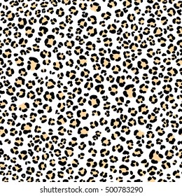 vector seamless leopard fur pattern, modern animalistic spots background allover print