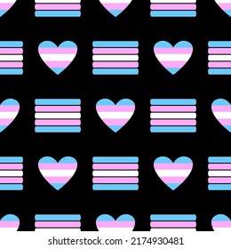 Vector seamless LGBTQ pattern. Pattern with transgender flag. Pride month.