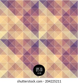 Vector seamless lights abstract background. Vibrant futuristic geometric shapes pattern. Colorful modern style fashion design. Multicolored triangle texture. digital backdrop.