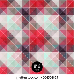 Vector seamless lights abstract background. Vibrant geometric shapes pattern. Colorful modern style fashion design. Multicolored triangle texture. Spectrum digital backdrop.