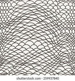 Vector seamless line doodle pattern 