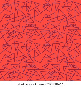 Vector seamless  linear pattern for 2016 year celebration