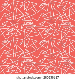 Vector seamless  linear pattern for 2016 year celebration