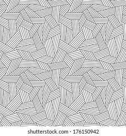 Vector seamless linear pattern. Black and white illustration with hand drawn graphic. Background for print, web