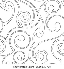 Vector seamless linear simple Kazakh pattern. Geometric minimalistic linear seamless pattern.