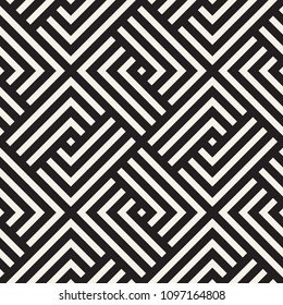 Vector seamless lines mosaic pattern. Modern stylish abstract texture. Repeating geometric tiles with stripe elements
