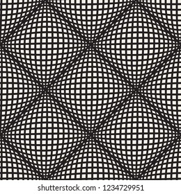 Vector seamless lines mosaic pattern. Modern stylish abstract texture. Repeating geometric rhombus tiles with optical illusion