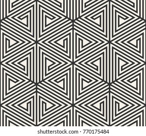 Vector seamless lines pattern. Modern stylish triangle shapes texture. Repeating geometric tiles from striped elements
