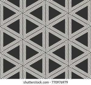 Vector seamless lines pattern. Modern stylish triangle shapes texture. Repeating geometric tiles from striped elements
