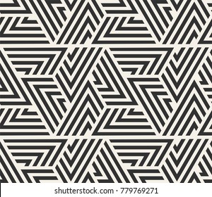 Vector seamless lines pattern. Modern stylish triangle shapes texture. Repeating geometric tiles from striped elements
