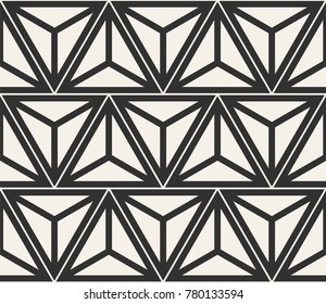 Vector seamless lines pattern. Modern stylish triangle shapes texture. Repeating geometric tiles from striped elements
