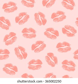 Vector seamless lips, kiss Valentine's day pattern. Can be used for wrapping, textile, wallpaper, postcards and many more.