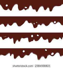 vector seamless liquid chocolate borders