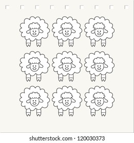 vector : seamless little sheep