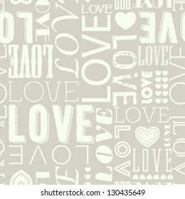 Vector seamless love heart shape pattern.