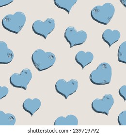 Vector Seamless Love Pattern Background. Hearts. Valentines Day.