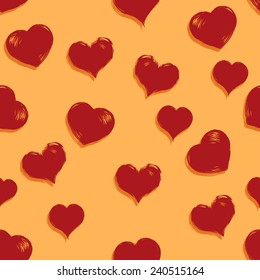 Vector Seamless Love Pattern Background. Hearts. Valentines Day.