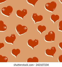 Vector Seamless Love Pattern Background. Hearts. Valentines Day.