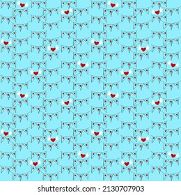Vector seamless love symbol half-drop pattern, with stylish hearts